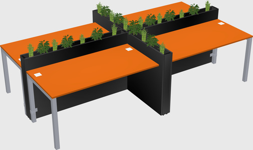 Rectangular shared desk