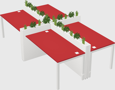 Rectangular shared desk