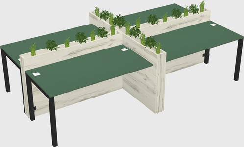 Rectangular shared desk