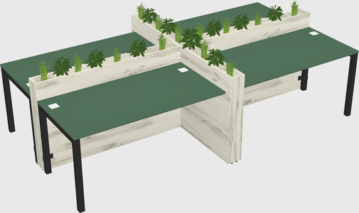 Rectangular shared desk