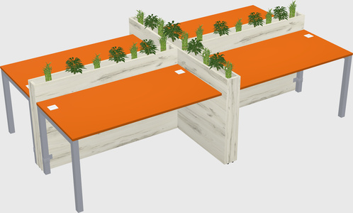 Rectangular shared desk