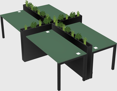 Rectangular shared desk