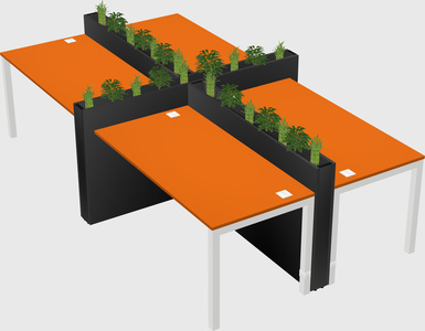 Rectangular shared desk