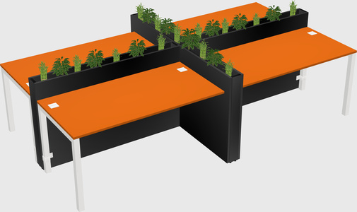 Rectangular shared desk