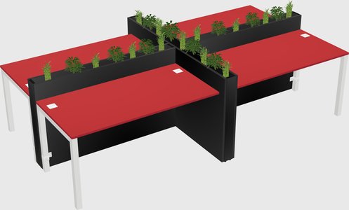 Rectangular shared desk