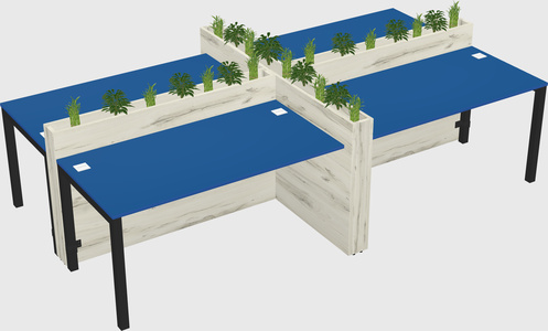 Rectangular shared desk