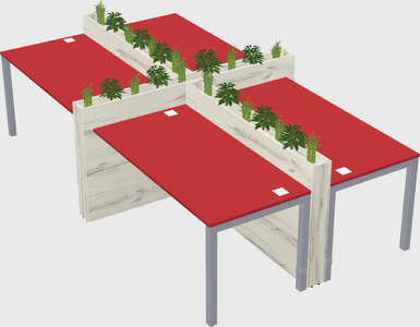 Rectangular shared desk