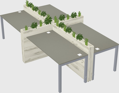 Rectangular shared desk