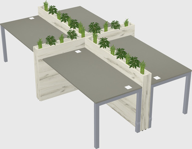 Rectangular shared desk