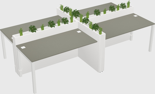 Rectangular shared desk