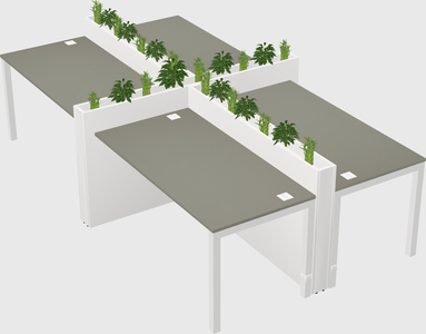 Rectangular shared desk