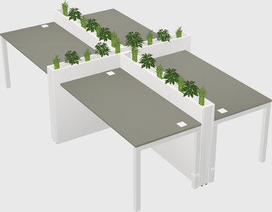 Rectangular shared desk