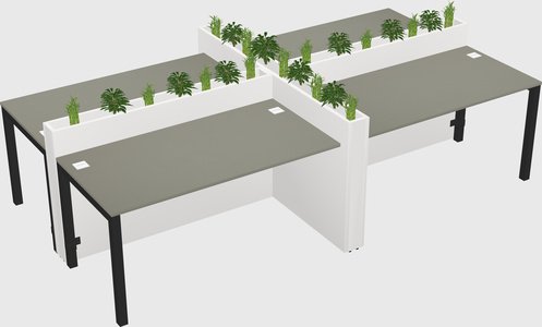 Rectangular shared desk