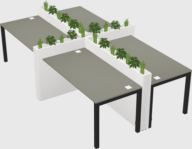Rectangular shared desk