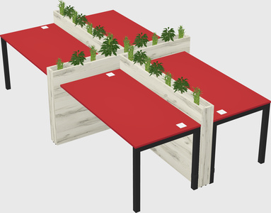Rectangular shared desk