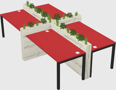 Rectangular shared desk