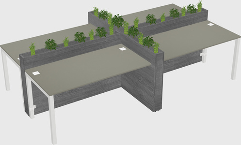Rectangular shared desk