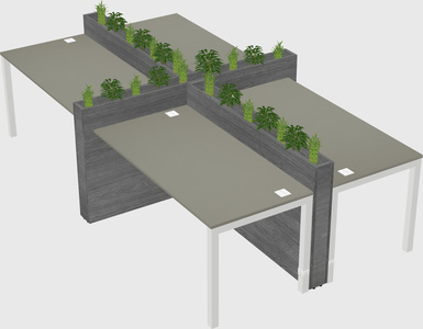 Rectangular shared desk