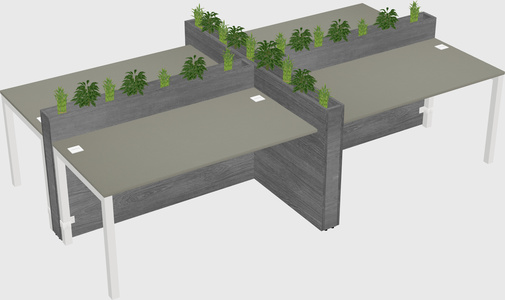 Rectangular shared desk