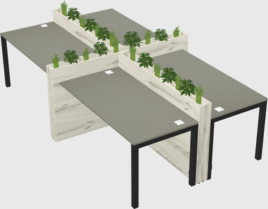 Rectangular shared desk