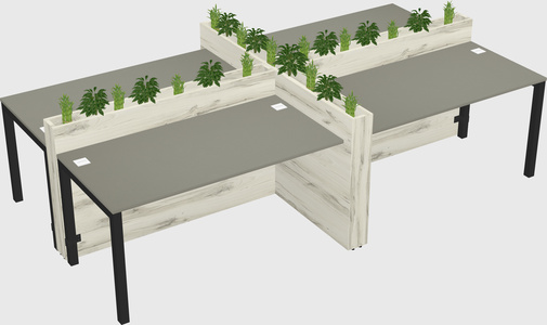 Rectangular shared desk