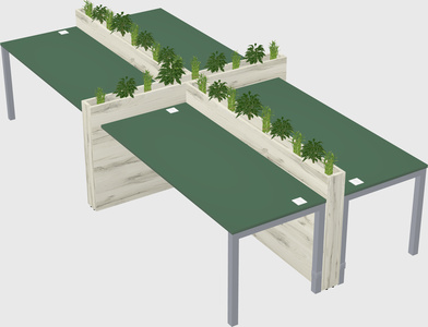 Rectangular shared desk
