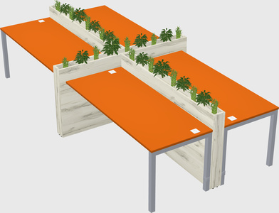 Rectangular shared desk