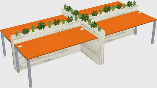 Rectangular shared desk