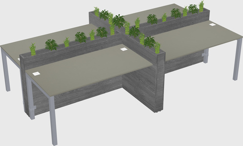 Rectangular shared desk