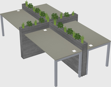 Rectangular shared desk