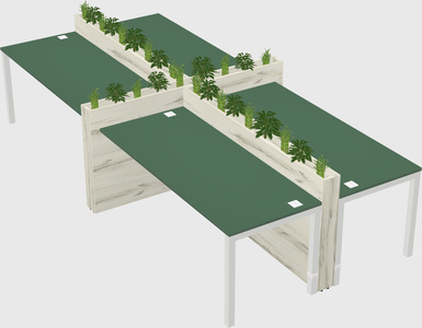 Rectangular shared desk
