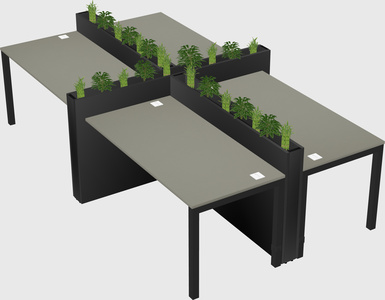 Rectangular shared desk