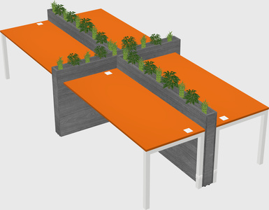 Rectangular shared desk