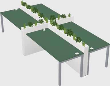 Rectangular shared desk