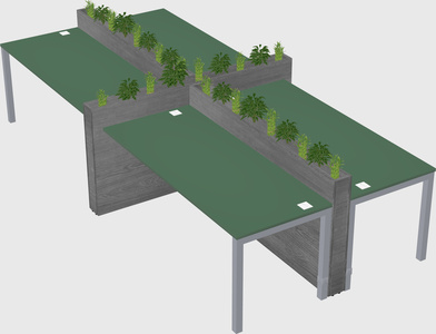 Rectangular shared desk