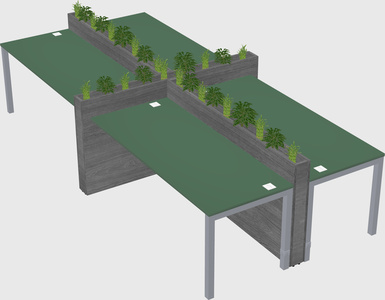 Rectangular shared desk