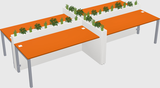 Rectangular shared desk