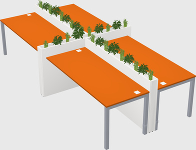 Rectangular shared desk