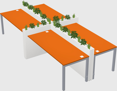 Rectangular shared desk