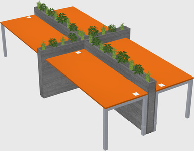 Rectangular shared desk