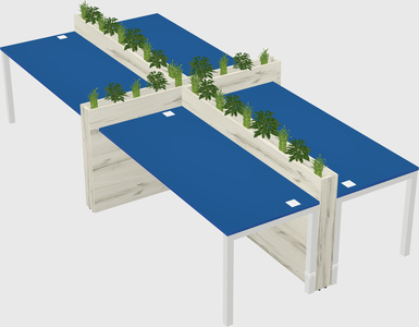 Rectangular shared desk