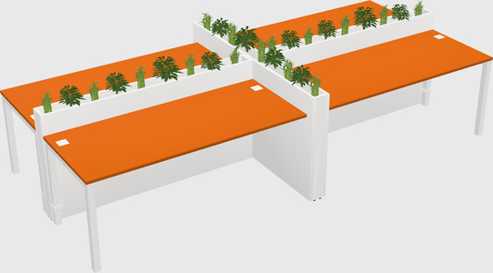 Rectangular shared desk