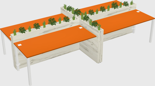 Rectangular shared desk