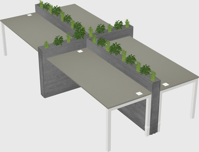 Rectangular shared desk