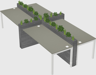 Rectangular shared desk