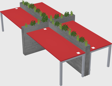 Rectangular shared desk