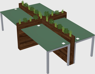 Rectangular shared desk