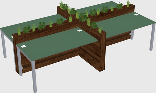 Rectangular shared desk
