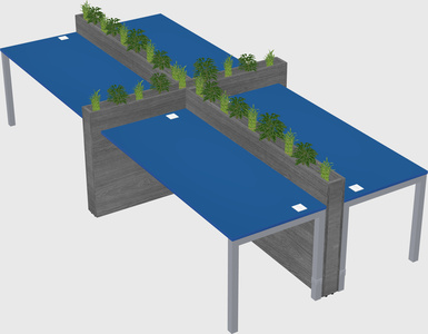 Rectangular shared desk