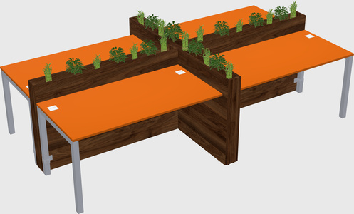 Rectangular shared desk
